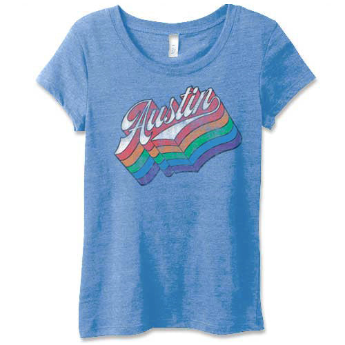 Austin 70's - Ladies' Athletic Blue Triblend Tee