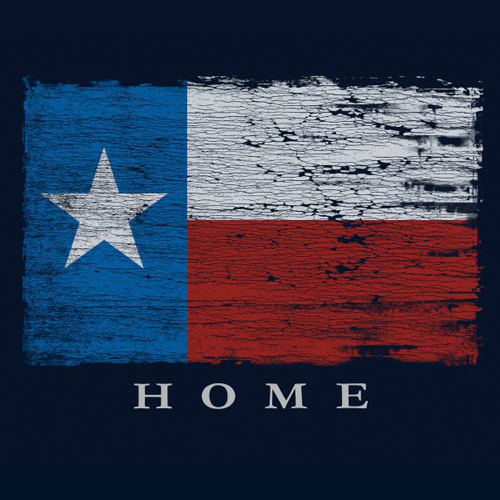 Torn Texas Home Flag - Navy Tee