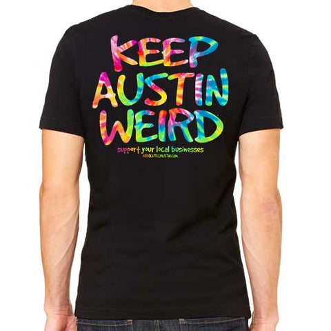 Keep Austin Weird Tie-Dye Print - Black Tee