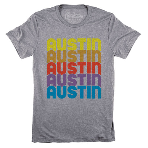 Austin Stacked - Dk Heather Grey Youth Tee