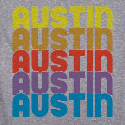 Austin Stacked - Dk Heather Grey Youth Tee